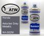 Preview: Honda, Asturias Gray Metallic, NH-502M: 400ml Sprühdose + 400ml Klarlack - Set, von ATW Autoteile West.